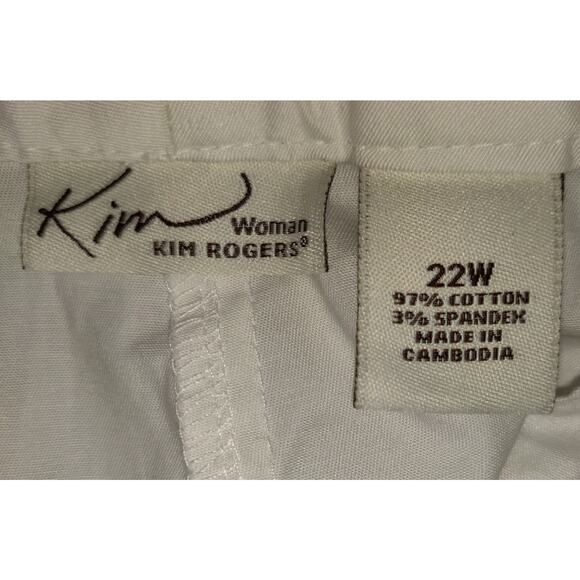 Karen Rogers White Shorts Women's PLUS 22W Stretch Minimalist NWT Belted Pockets - Picture 7 of 16